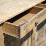 Old wooden sideboard, wooden furniture, brutalist storage furniture