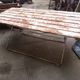 Folding garden table in steel in its juice around 1950