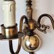 Pair of Dutch style 2-light brass wall lights