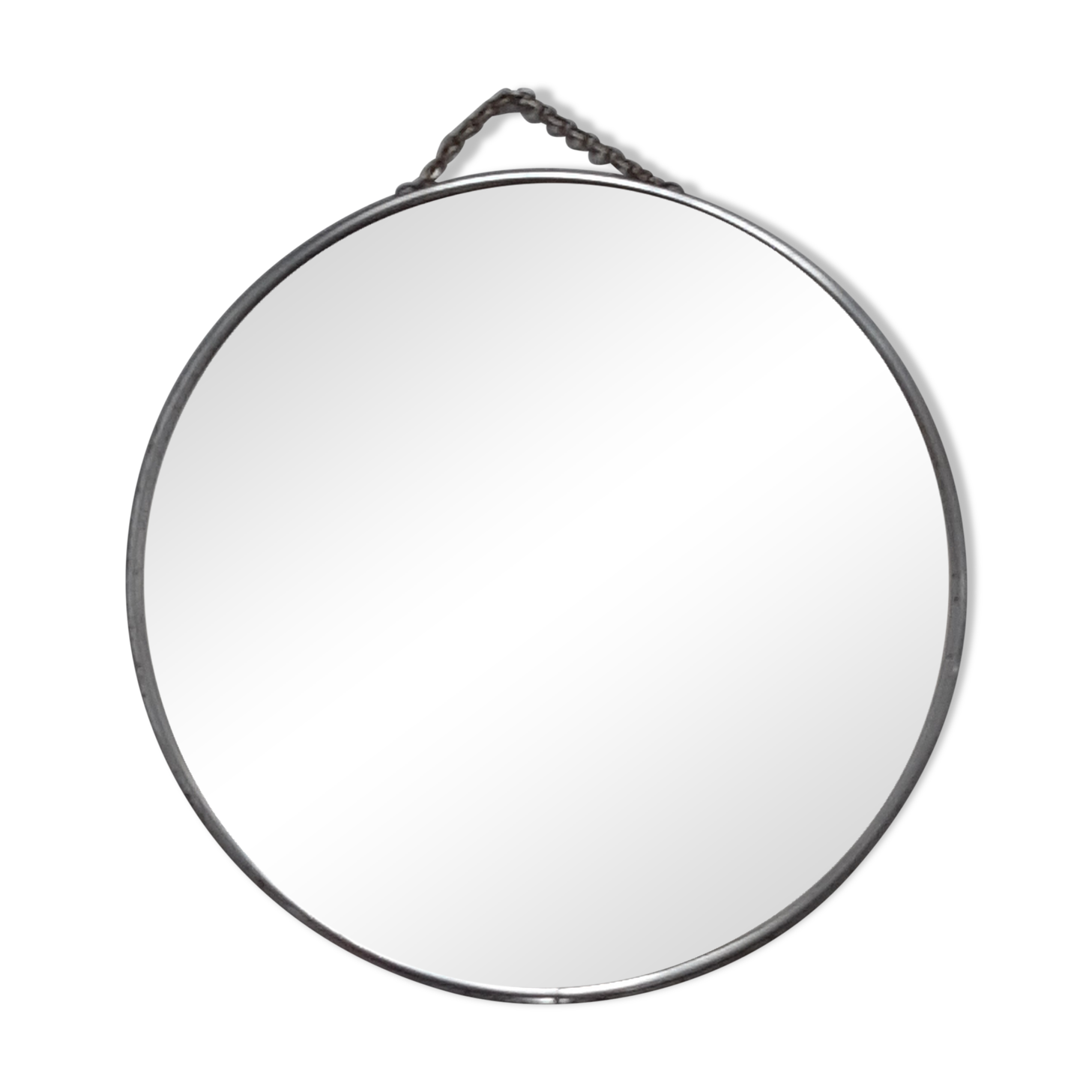 Round barber mirror with chain 29cm