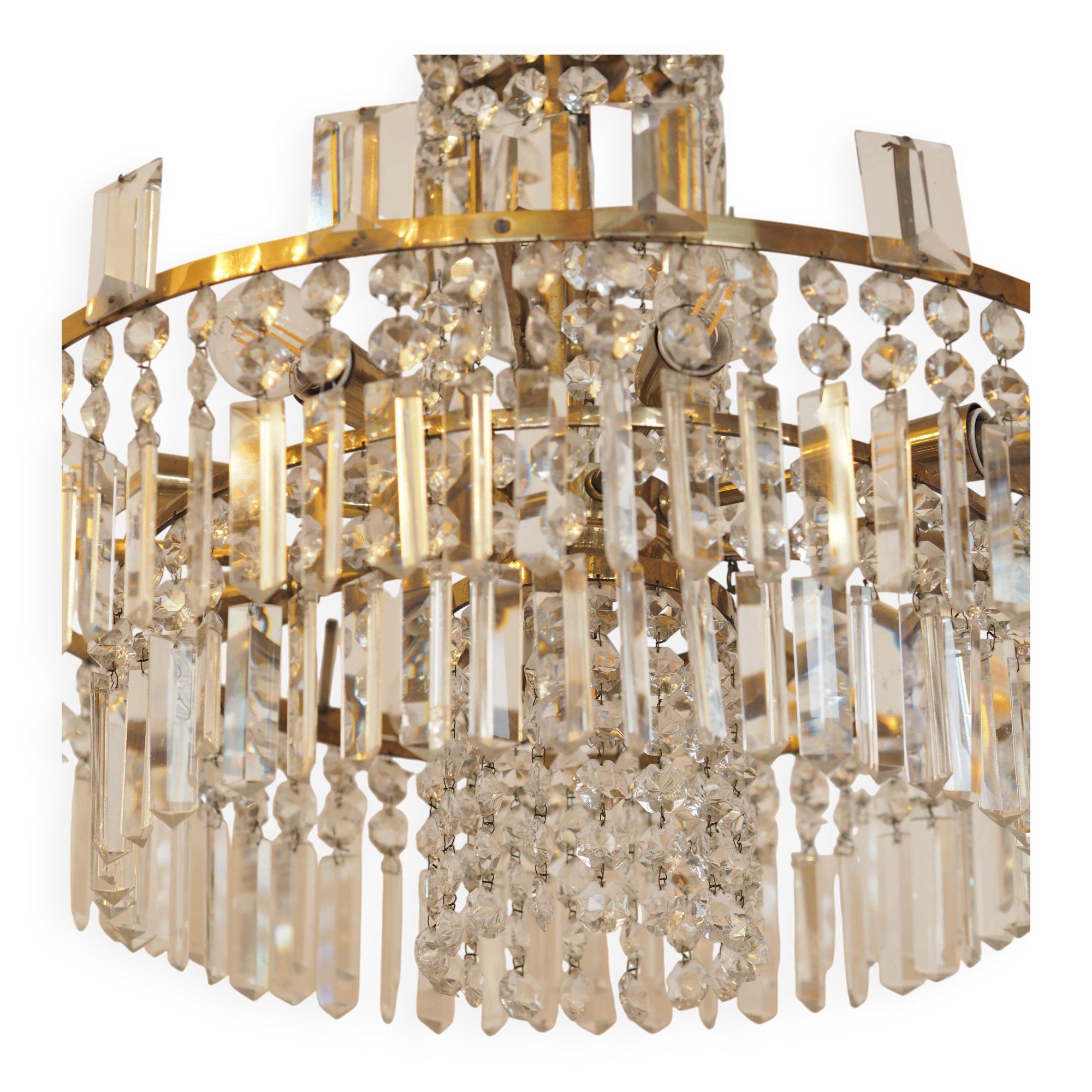 Mid-century crystal chandelier "Model F 518" by Bakalowits & Söhne