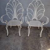 Pair of solid iron garden armchairs ep 1950