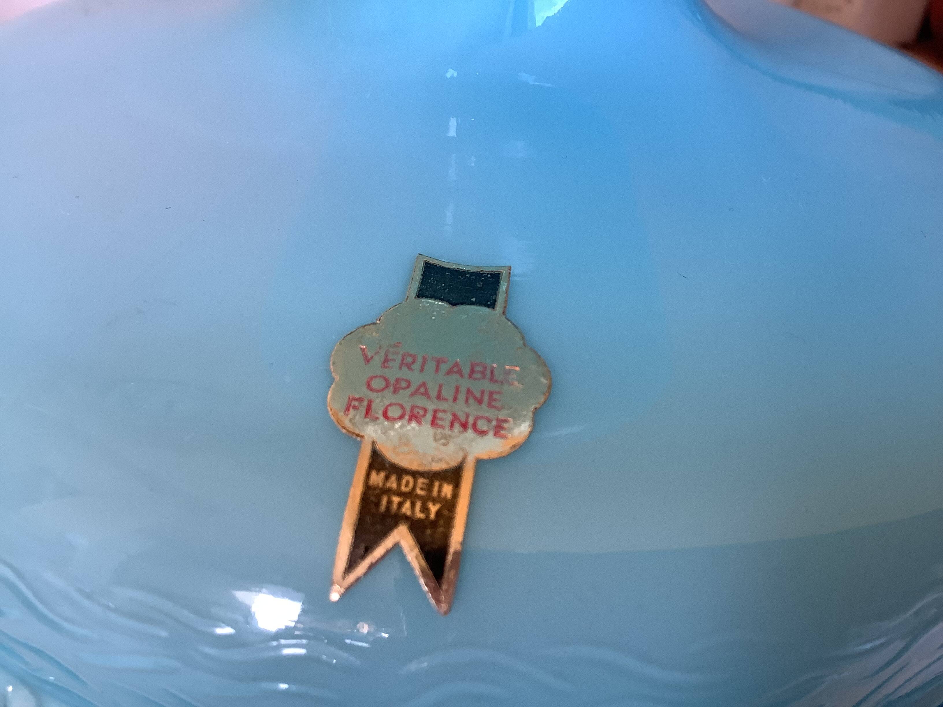 Blue opaline vase Italy