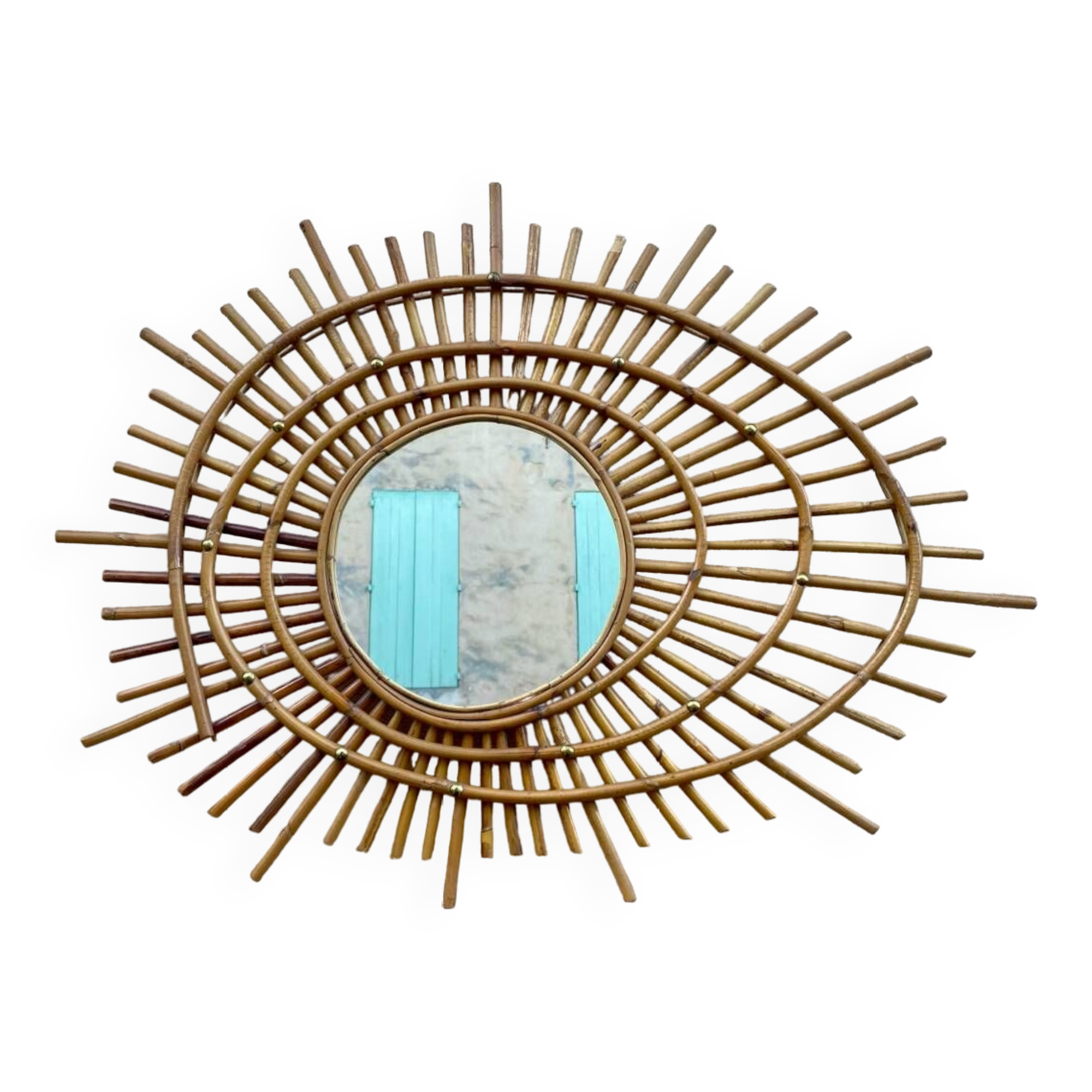 Rattan mirror 1960