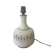 Pied de lampe en céramique artisanale décor fleuri