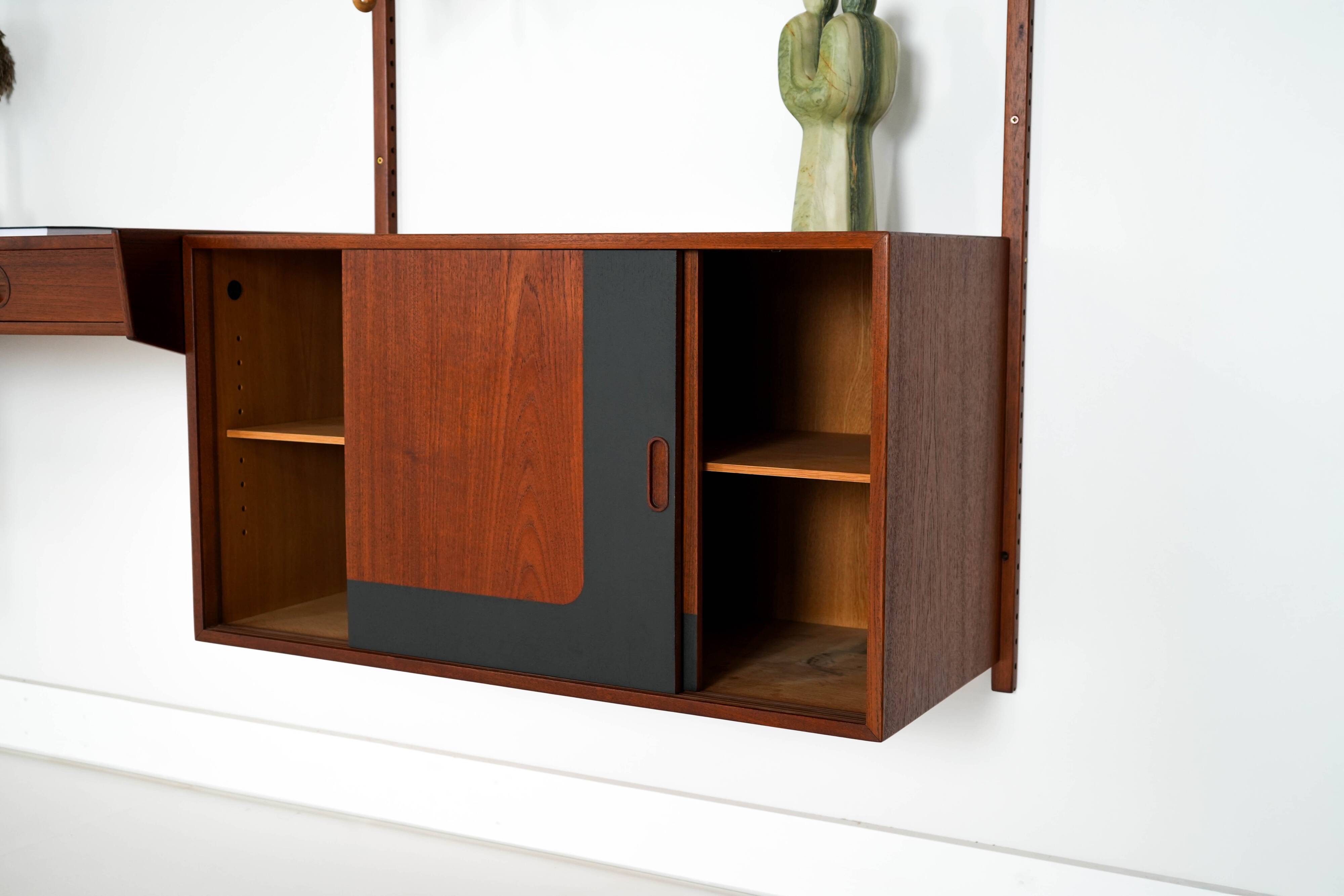 Teak modular shelving unit, Danish design, 1960s, manufactured by Hansen &