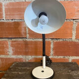 Vintage Aluminium Desk Flexo Lamp ALUMINOR White Metal + Aluminium Globe