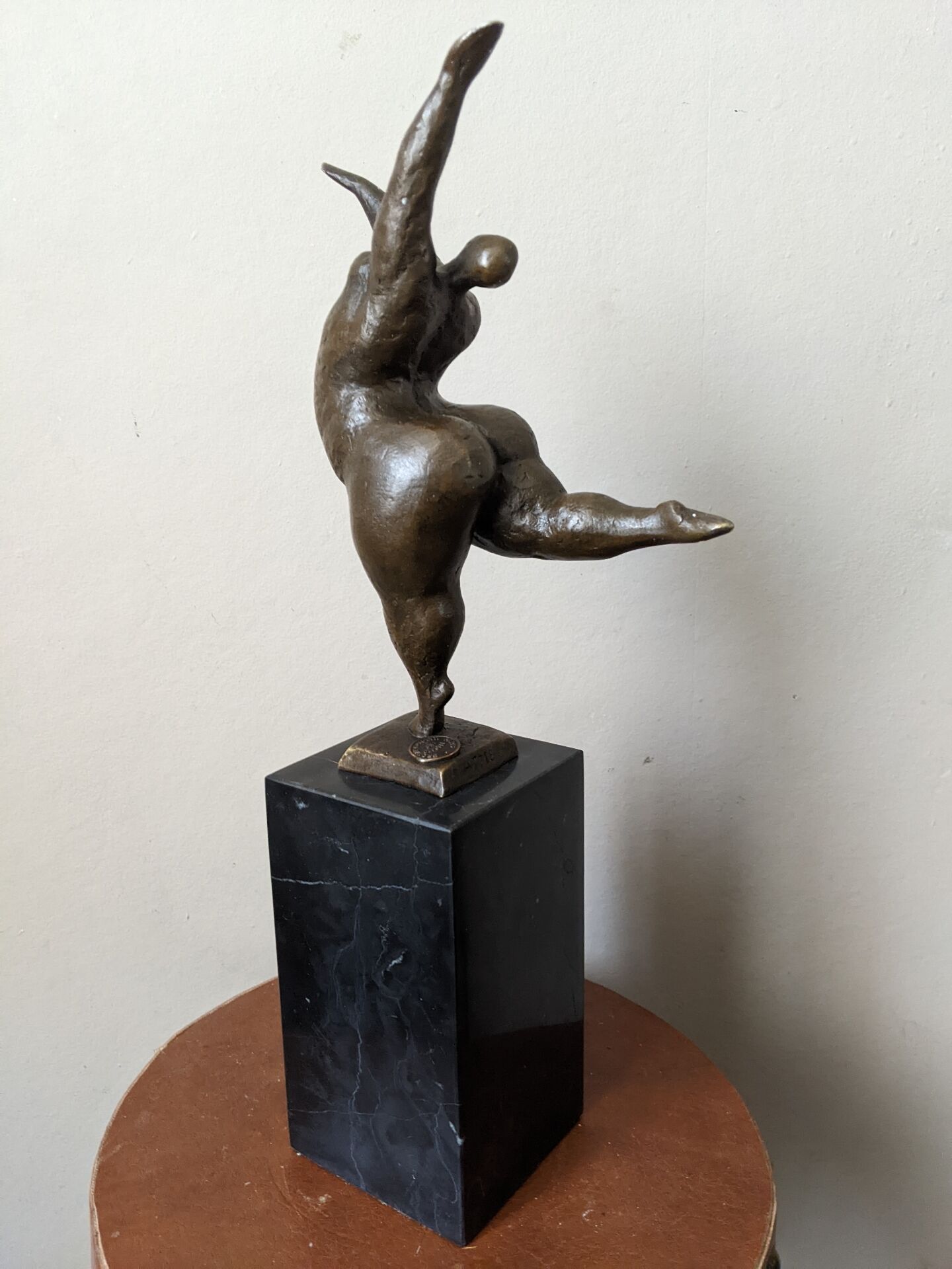 Contemporary sculpture on a marble base