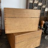 Set of 2 wooden plug boxes