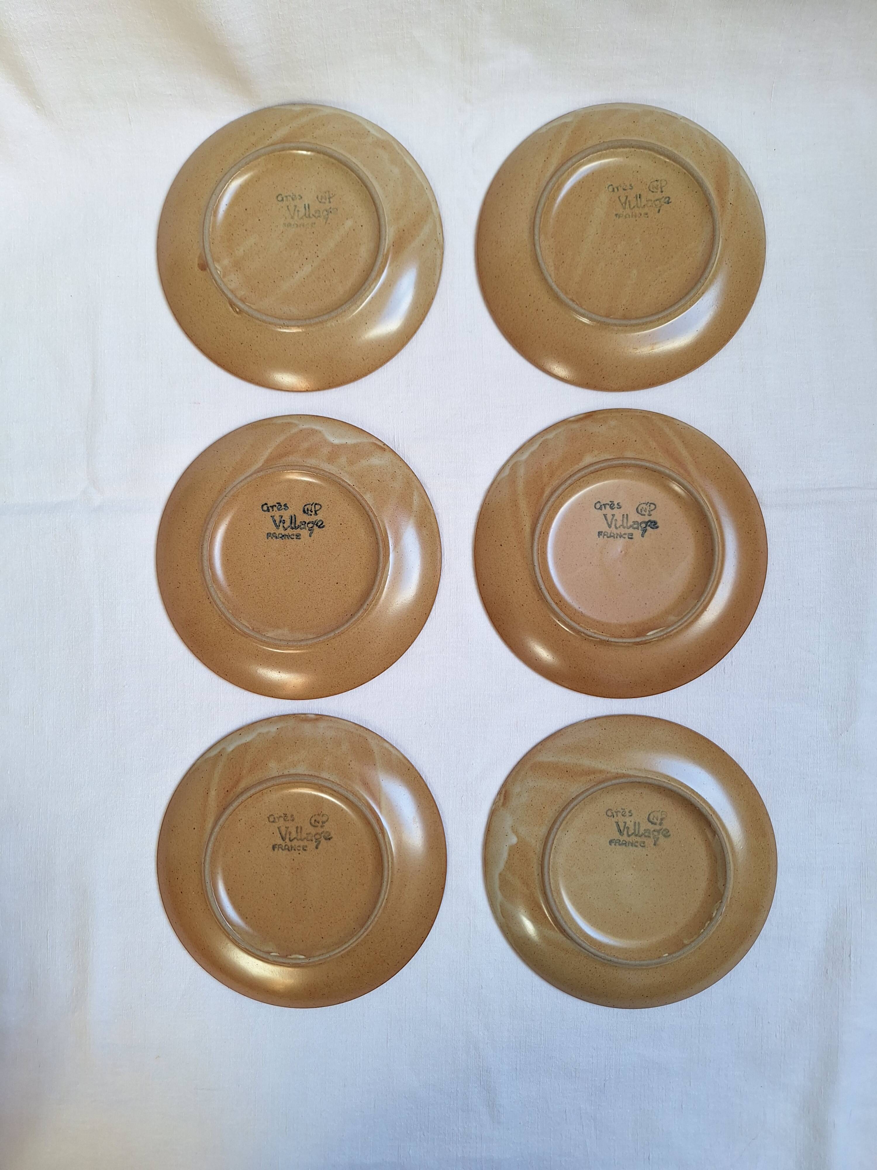 Vintage village stoneware dessert plates