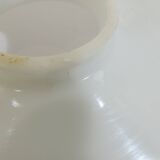 Vintage lampshade in white opaline glass with a transparent serrated edge – Globe