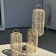 Large lantern-shaped rattan pendant lamp H50 D24