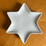 Set of 4 star-white earthenware plates