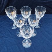 Six cut crystal wine glasses model Monaco vintage Saint Louis.