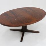 Vintage Danish oval extendable dining table palissander by Dyrlund
