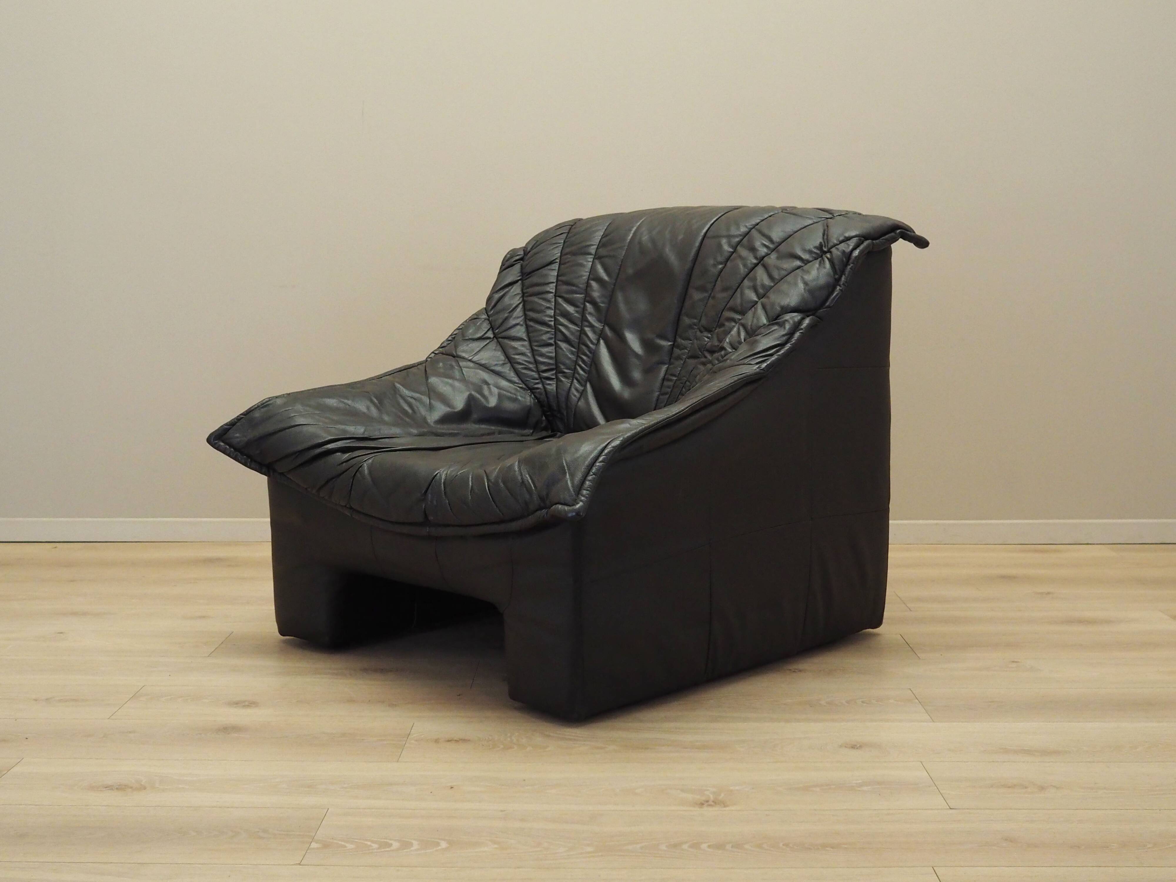 Leather armchair, Italian design, 1960s, production: Italy