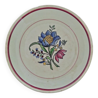 Gien dessert plate, Savoie model, hand painted