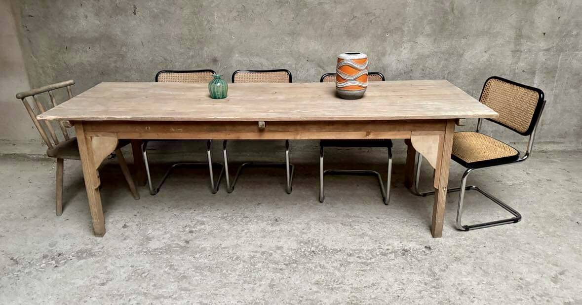 Large farm table solid wood draper table Length 240 cm