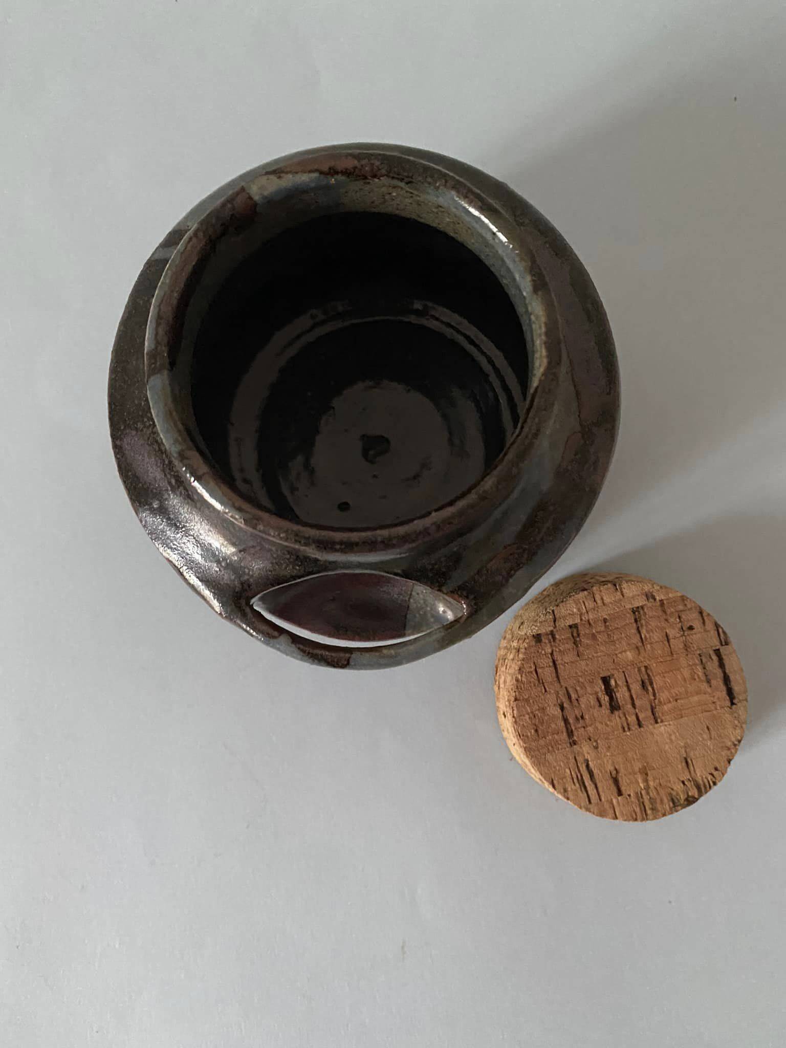 Ceramic pickle jar signed PK, Kerbenoen pottery, Michel Vergnes