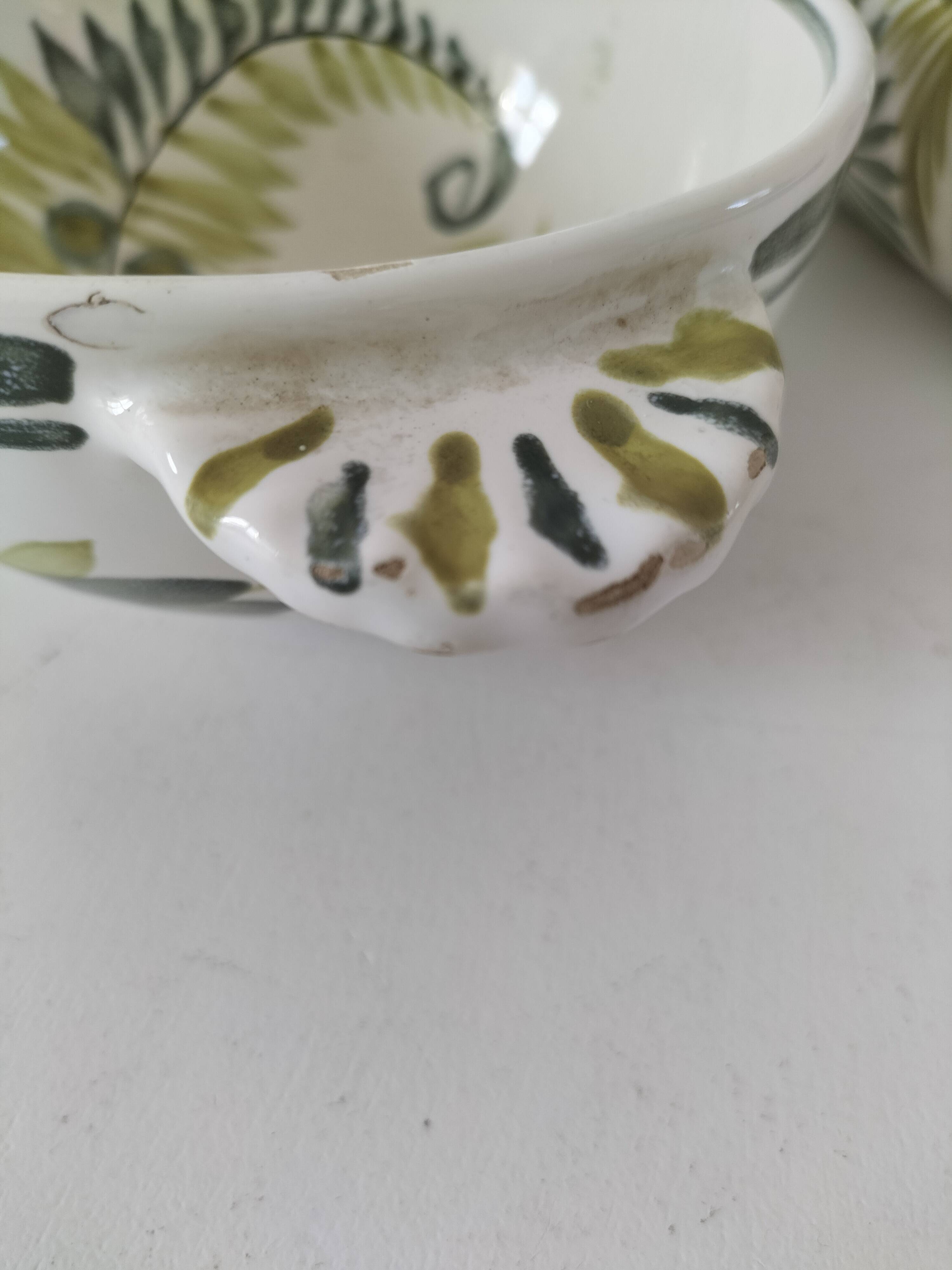 Duo HB Quimper “Camaïeu vert” – ear bowl & mug