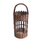 Bottle and glass door wicker basket
