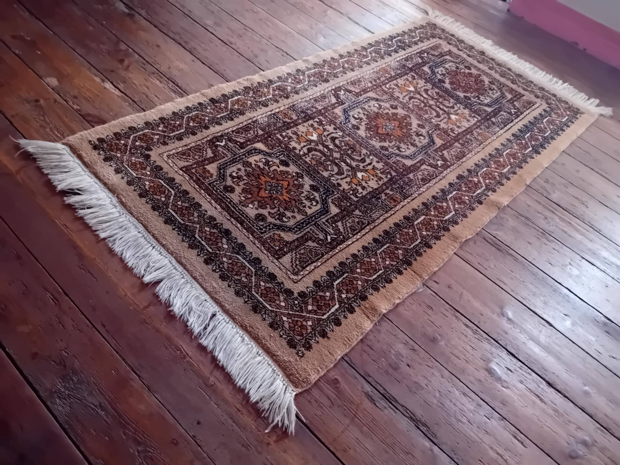 Antique handmade Berber Rabat rug