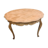 Round solid oak dining table