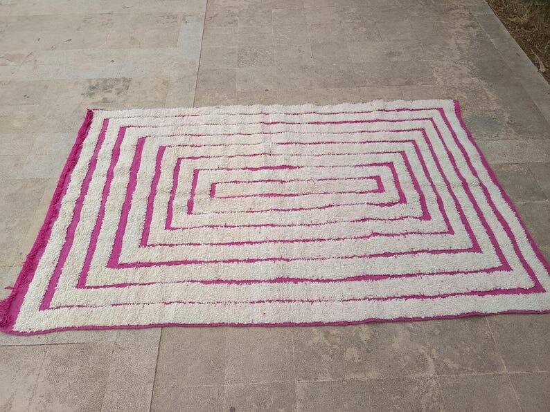 Handmade natural wool rug size 150/350 cm