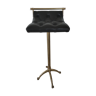 Padded leather stool / brass