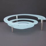 "Spirale" fruit bowl by Giuseppe Rocco for RSVP in glass and silver-plated metal, Italy 1980