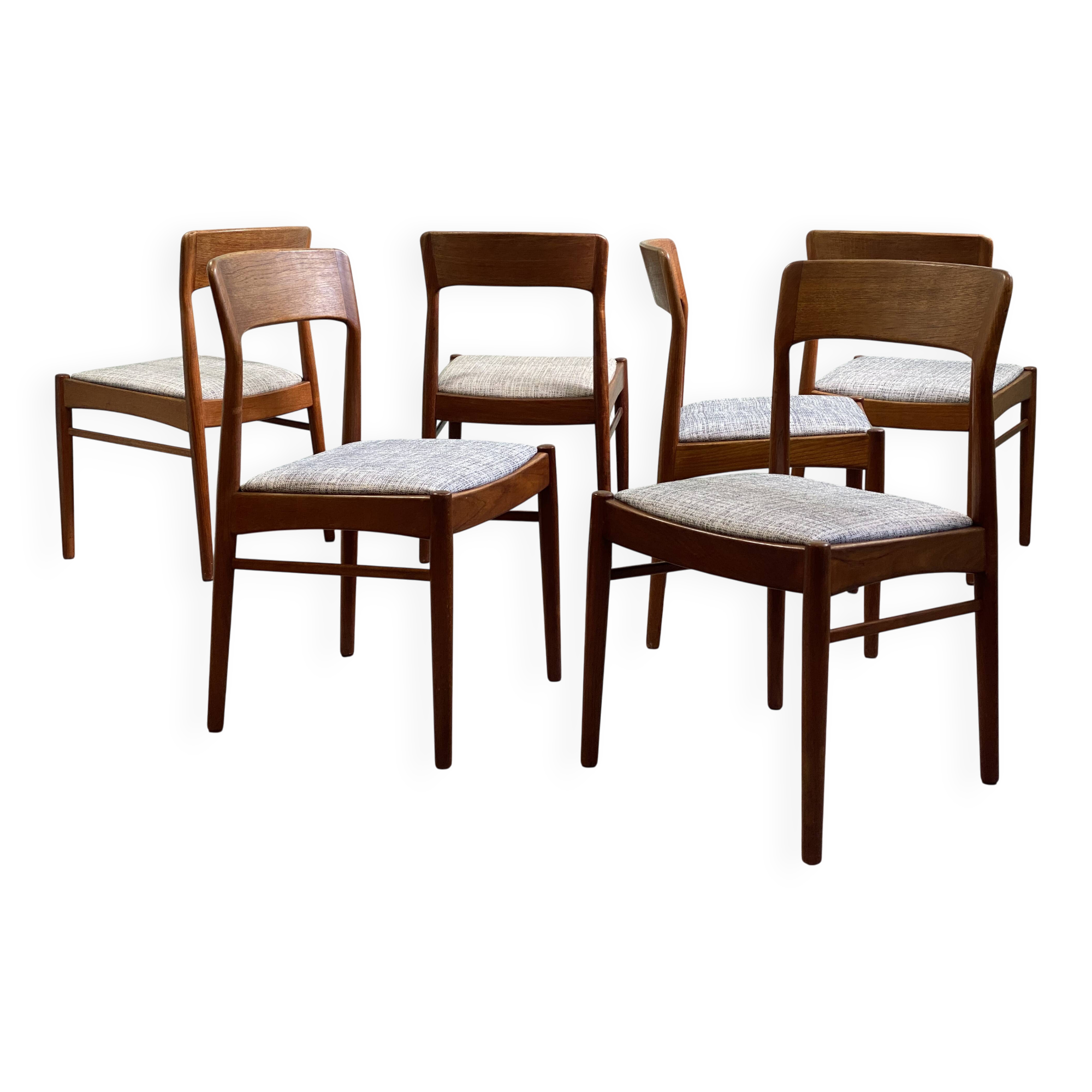 6 Danish chairs by Henning Kjaernulf in teak.