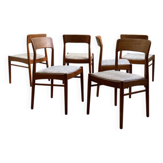 6 Danish chairs by Henning Kjaernulf in teak.