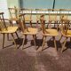 Set of 18 wooden bistro chairs - vintage - year 50 - 60
