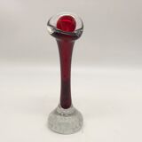 Duo of glass candle holders in the style of Murano