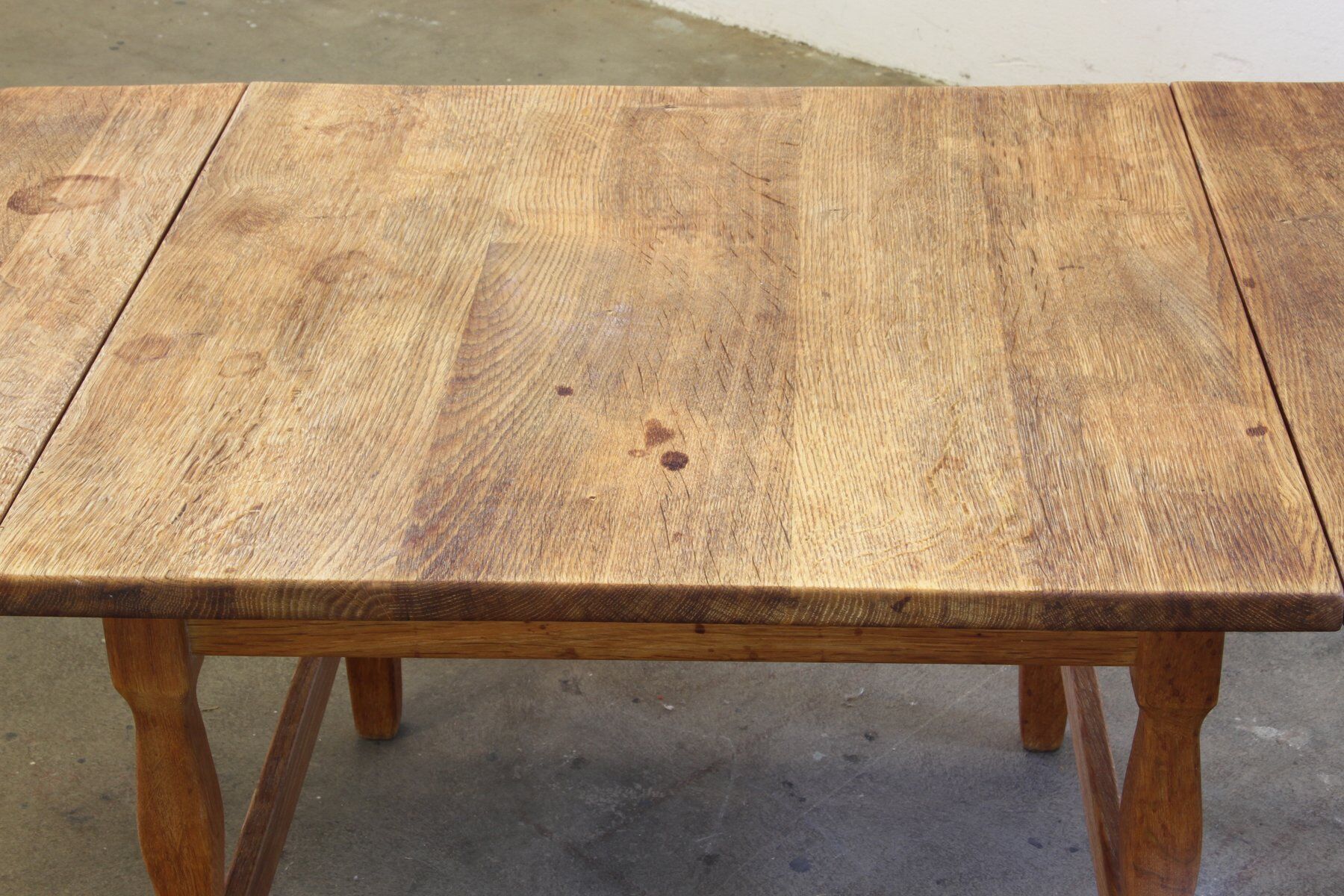Mid-century brutalist Danish coffee table in oak attributed to Kjærnulf, 1960s