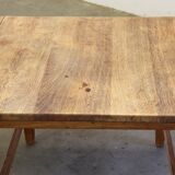 Mid-century brutalist Danish coffee table in oak attributed to Kjærnulf, 1960s