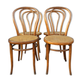 Set de 4 chaises bistrot 1900 Thonet wood bistro chairs bentwood Bugholzstuhl