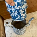 Vintage blue speckled enamel coffee maker