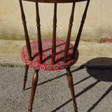 Vintage chairs, wooden, with splayed legs, both.