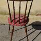 Vintage chairs, wooden, with splayed legs, both.