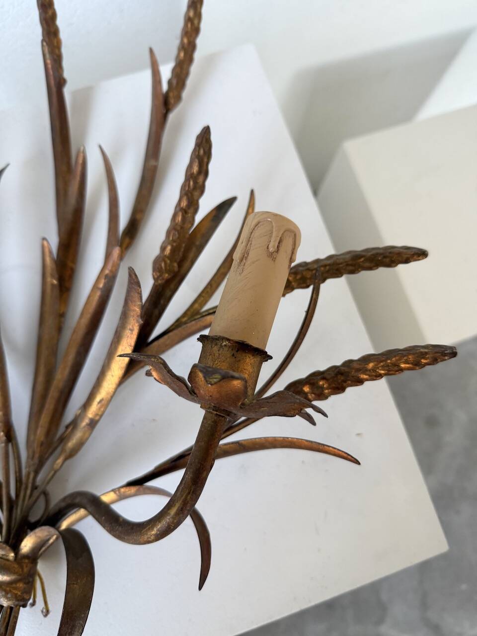 “Ear” wall light in gilded brass