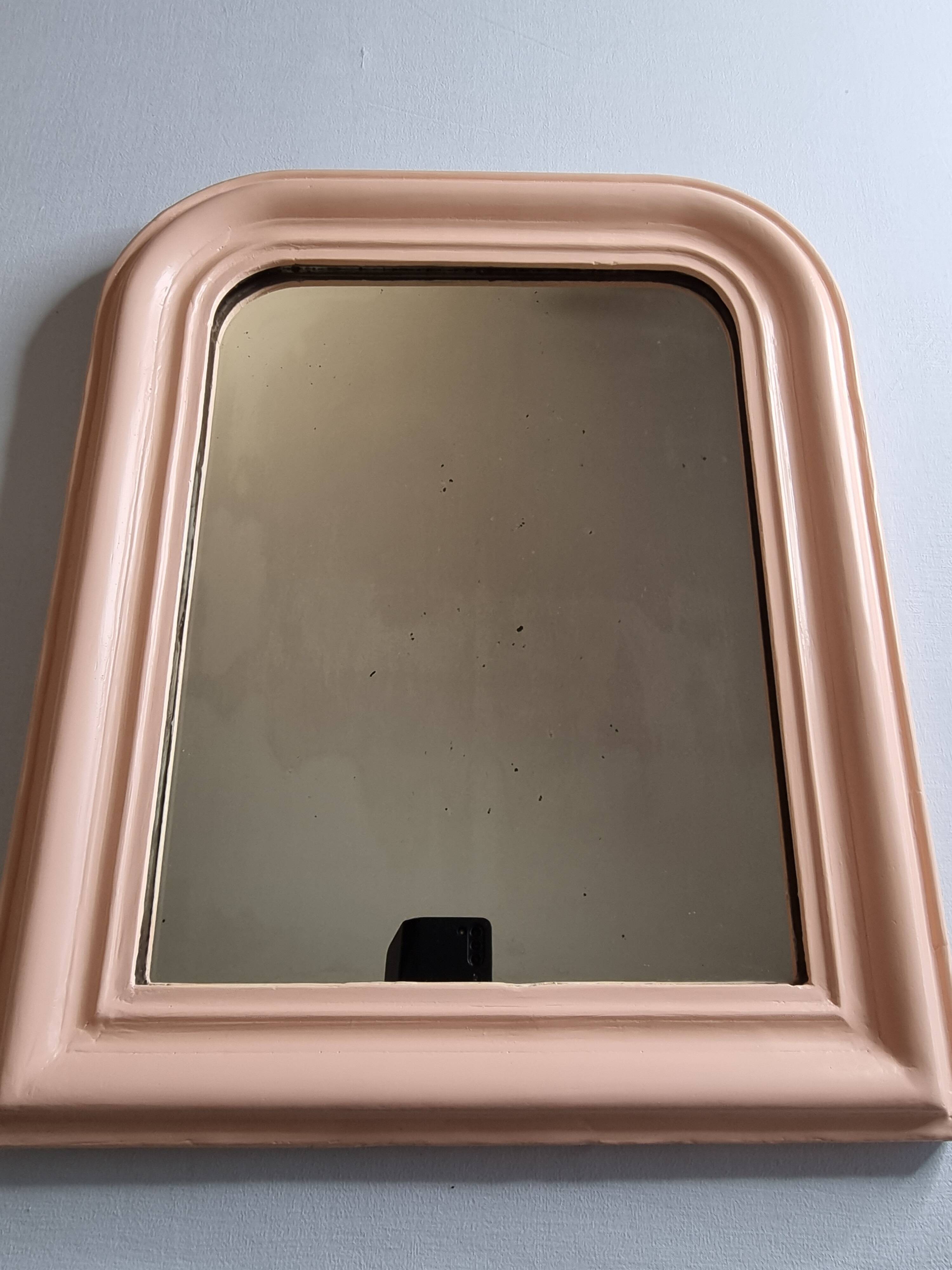 Vintage Louis Philippe style apricot table mirror 53 cm x 45 cm