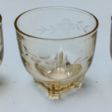 3 verres bas sur pied Art Déco