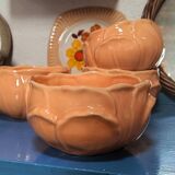 Aegitna Vallauris bowls from the 60s, orange, peach, flower shape