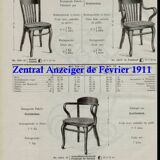 Thonet office chair No. 6150 from 1911, saddle seat - Bentwood -