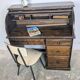 Bureau à cylindre en bois vintage