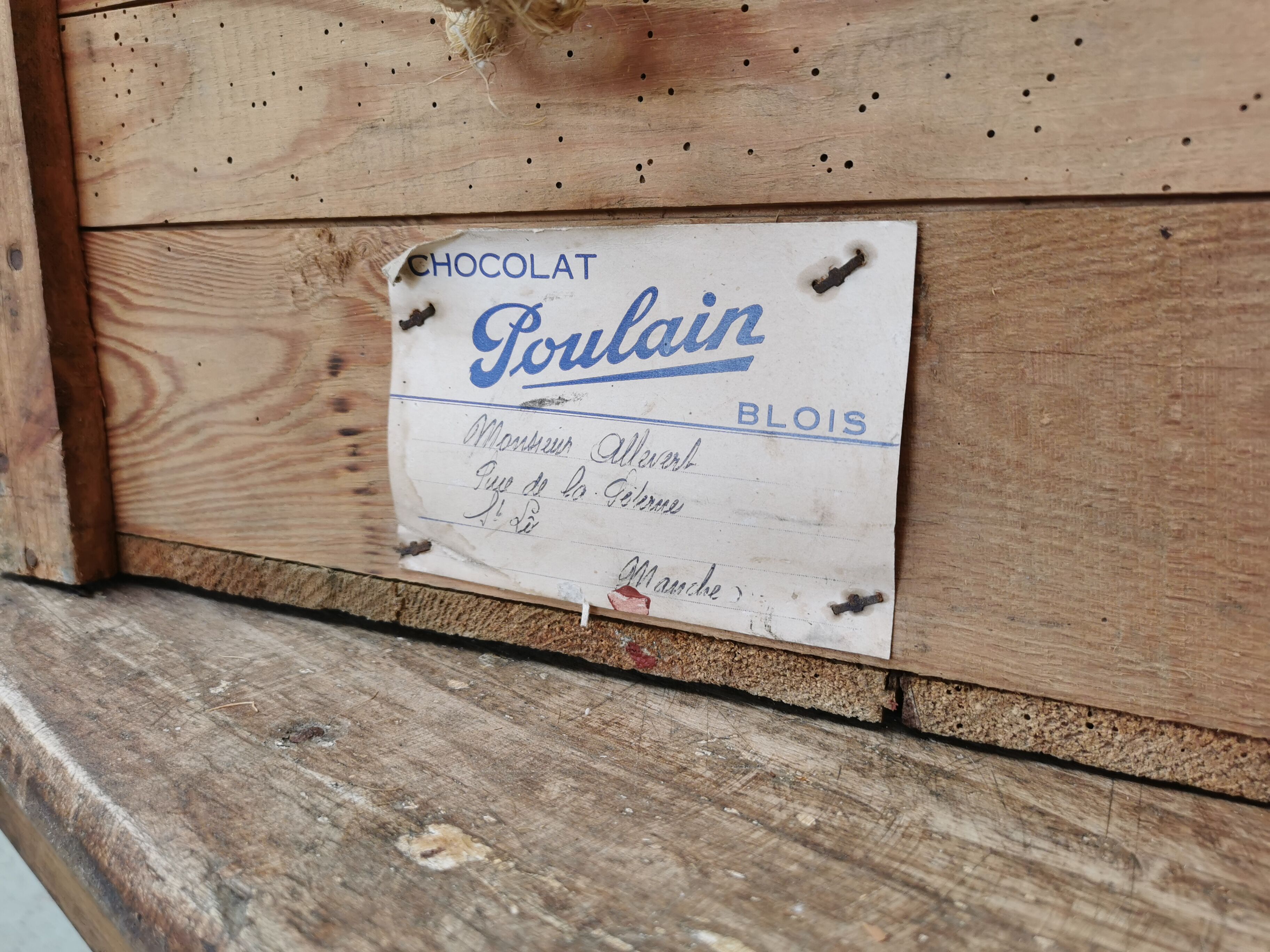 Vintage wooden box Chocolat Poulain