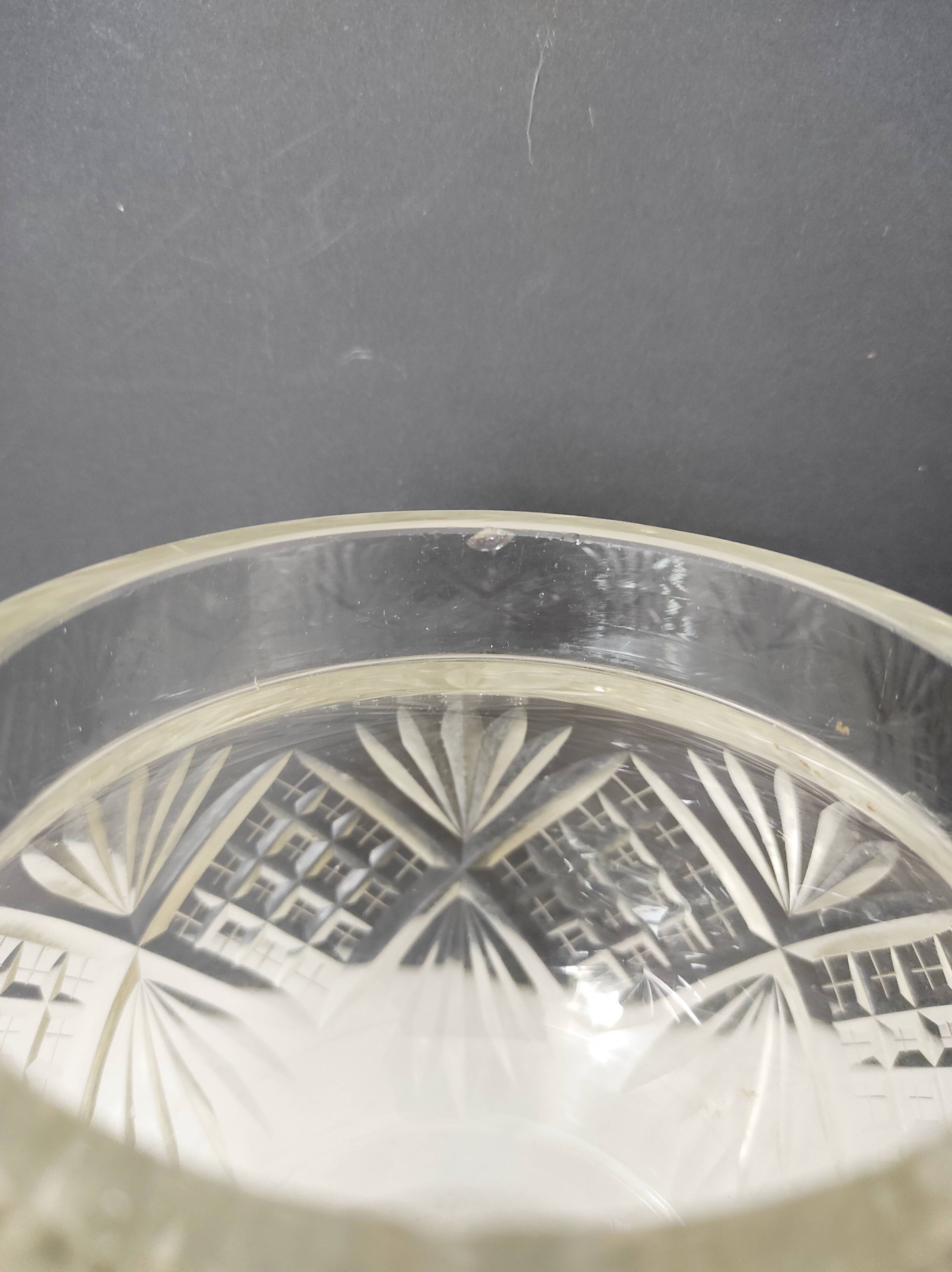 Cut crystal ball vase