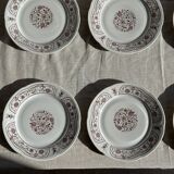 Set of 6 vintage dessert plates made in Poland with a plant motif.