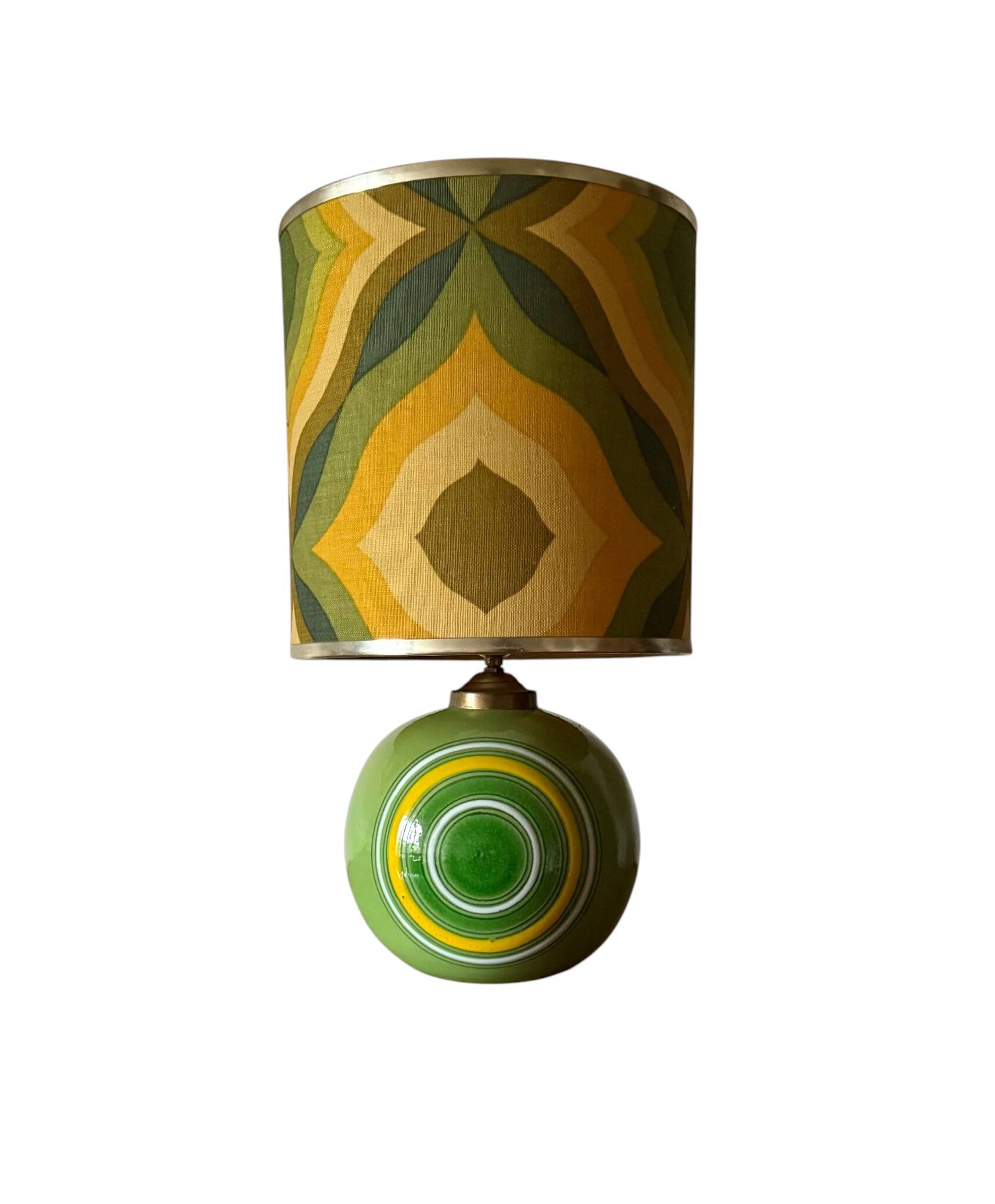 Space Age green ceramic table lamp, Italy 1960s